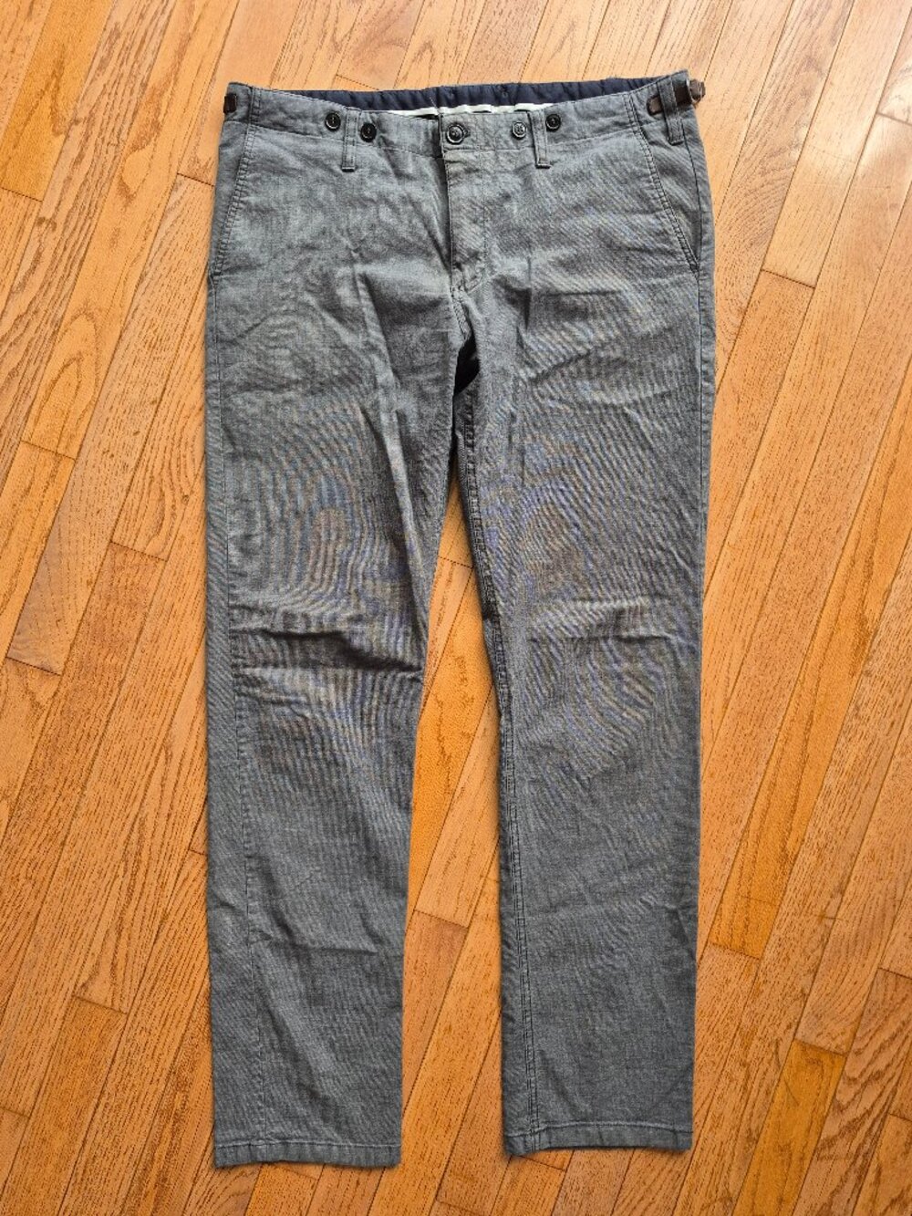 Zara Man Trousers Suspender Pants 36 Gray